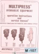 MultiPress C300 C400, Auto Single Cycle Hydraulic Equipment Ops & Service Manual